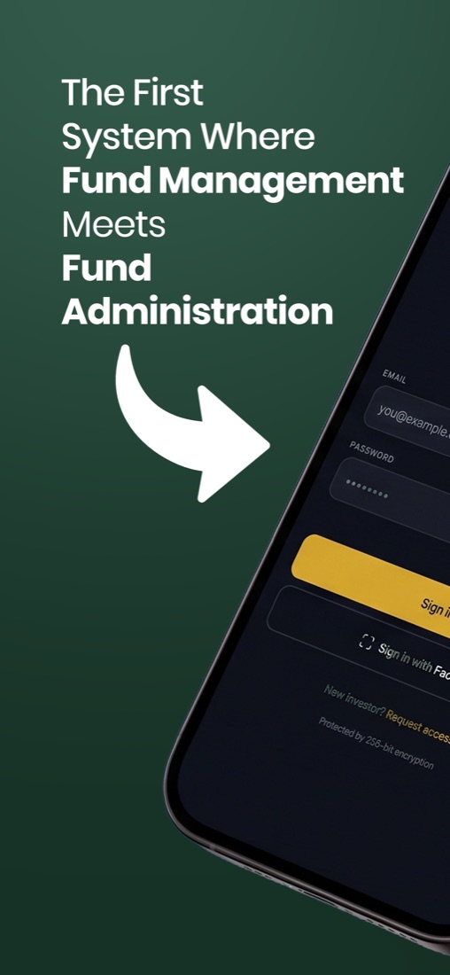 Easefolio app login screen with the headline: the first system where fund management meets fund administration